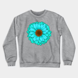 Teal Aqua Blue Green Flower Crewneck Sweatshirt